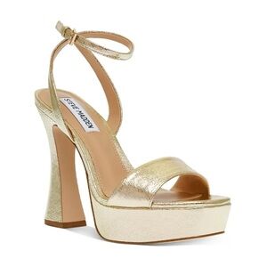 Steve Madden Gold Chunky Heel Platform Sandals